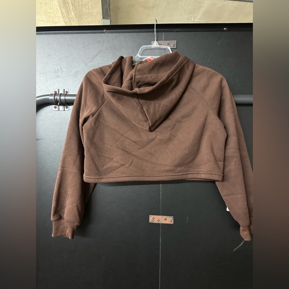 Women’s Brown Tennis Pickle Ball Est 2021 Logo Cropped Hoodie, S - Picture 2 of 5